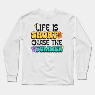 Colorful summer flowers quote Long Sleeve T-Shirt